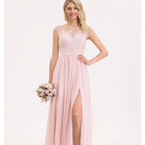 JJ’s House chiffon lace Bridesmaid dress blush pink